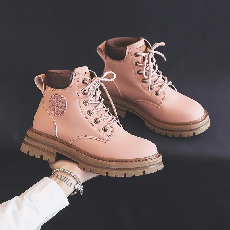 

Женские ботинки из коровьей кожи Warrior, Черные ботильоны на платформе, со шнуровкой, Осень-зима 2023