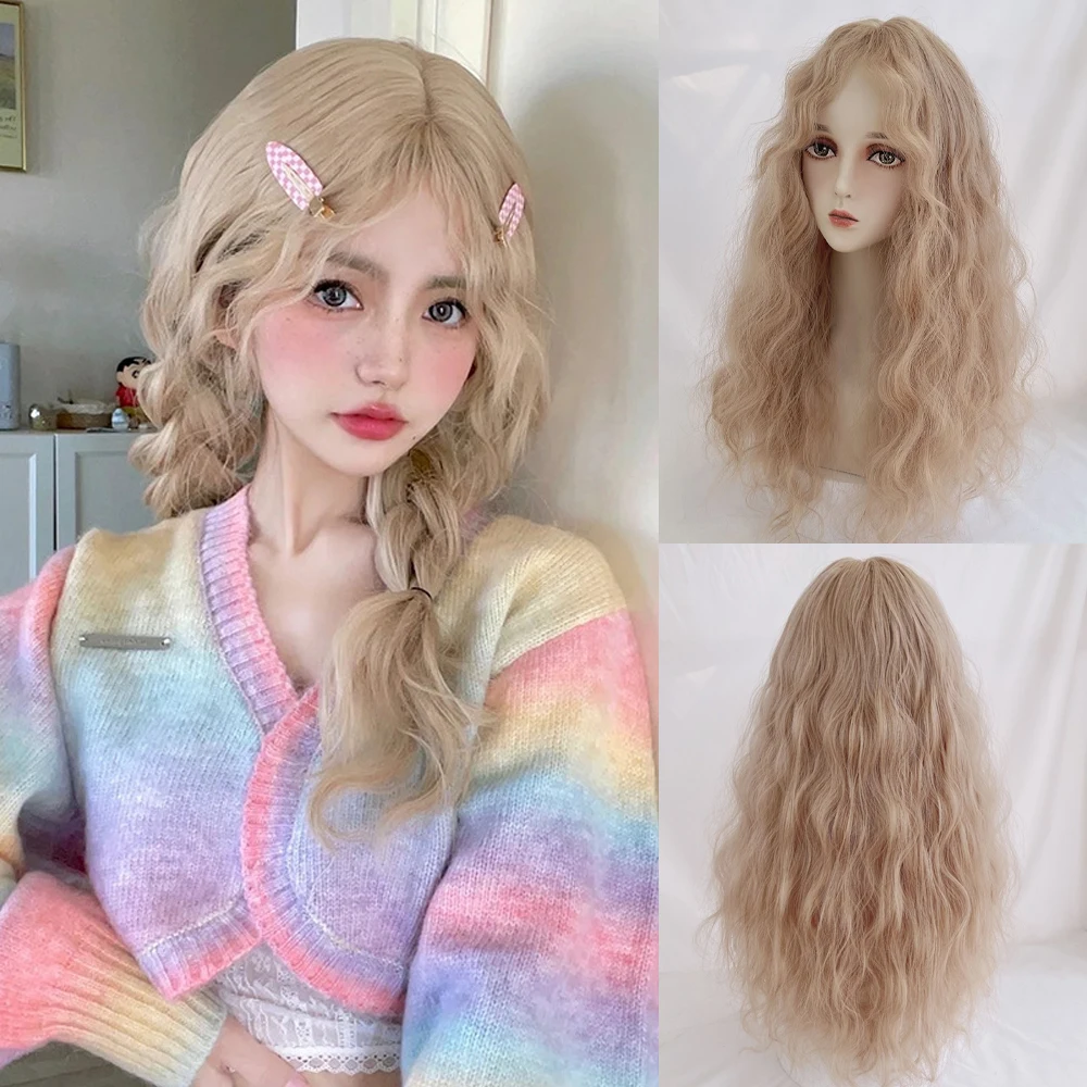 Длинные вьющиеся светлые парики VICWIG синтетические косплей лолиты пушистые