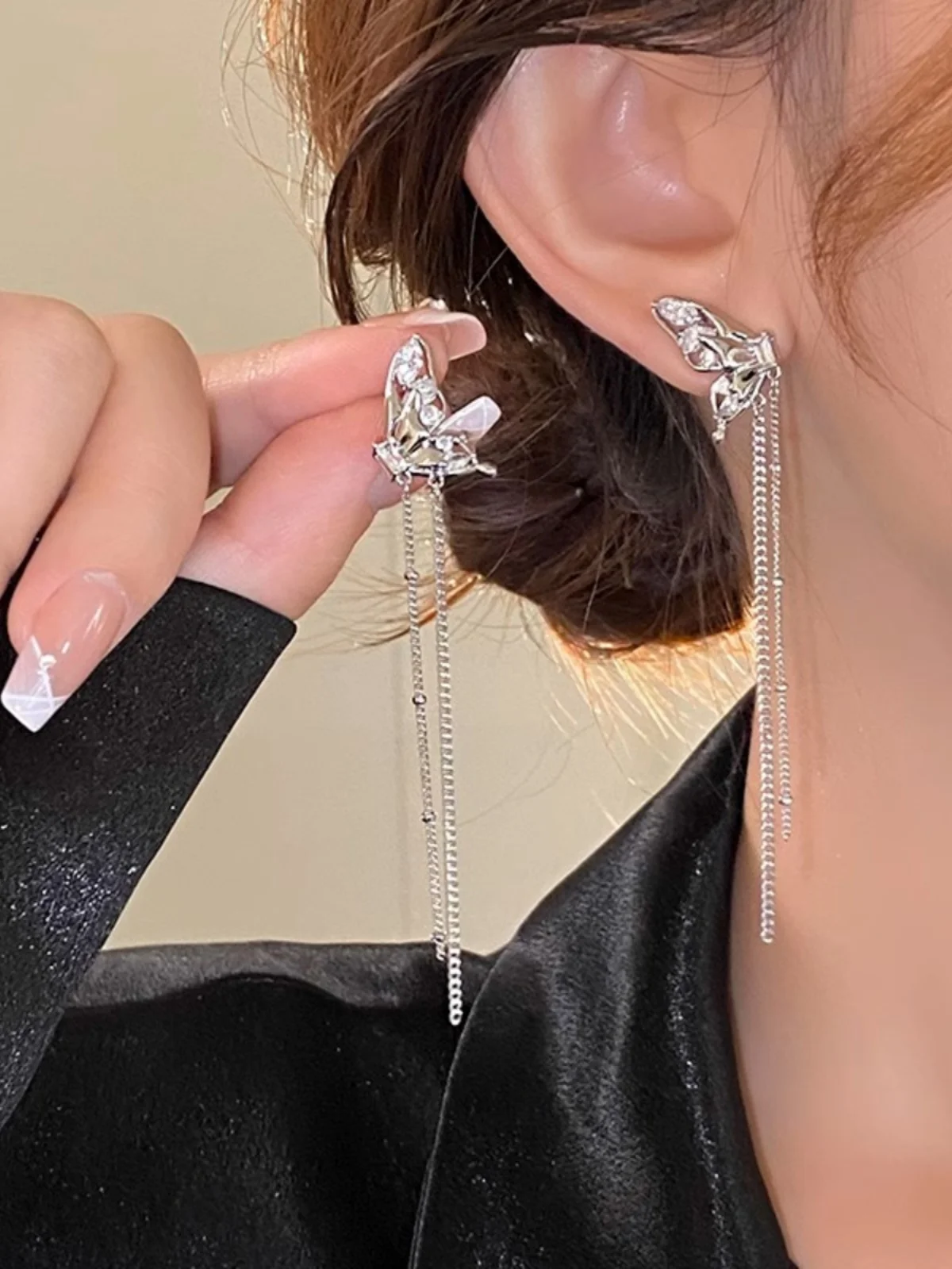 Длинные серьги с кисточками Caring Koko 2023 новые модные легкие роскошные супер