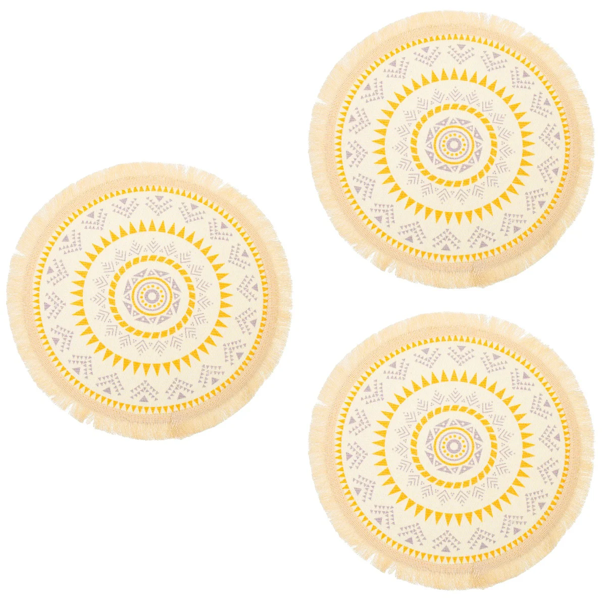 

3x Delicate Reusable Round Home Accessory Dining Mat Place Mat Table Mat for Dinner Tableware Home Table
