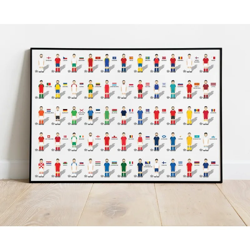 Мировая известная коллекция футбольных игроков постер для футбола флаги