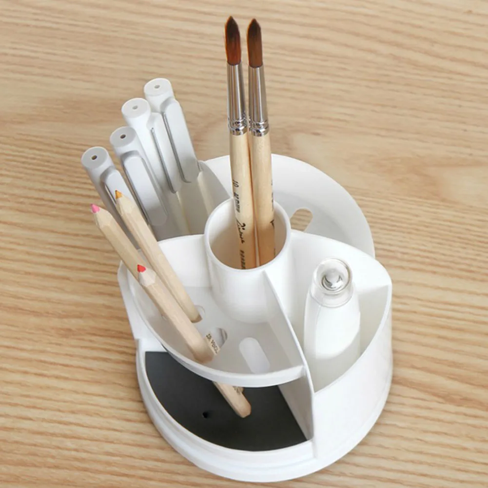 

Portable Divided Multi Grid Office Pen Holder School Multifunction Pencil 360 Degree Rotated Home Cylinder Shape Storage Desk