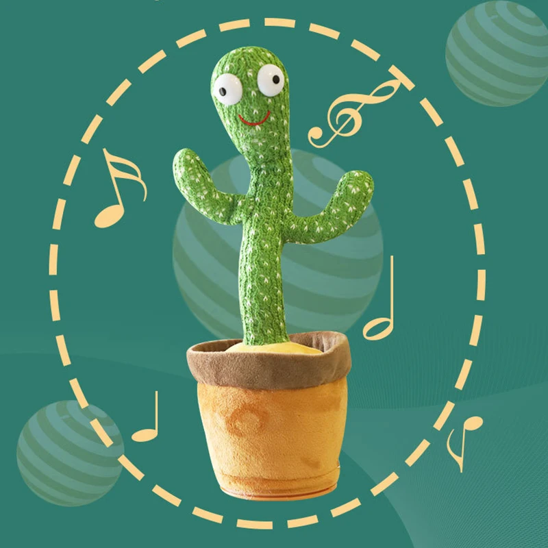 

Восхищенные плюшевые игрушки С КАКТУСОМ, Обучающие разговору, могут петь и танцевать, качели, куклы с полным заполнением, подарок на день рождения для обучения детей