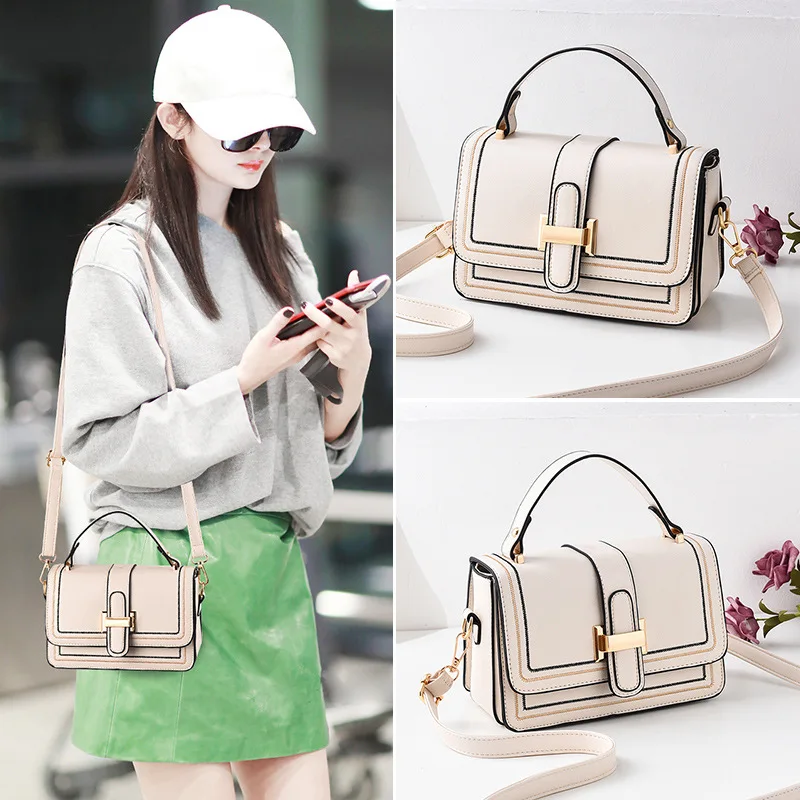 

Women Shoulder Bags Fashion Vintage Designer Messenger PU Leather Handbag Casual Top-Handle Korean Style Crossbody Bag