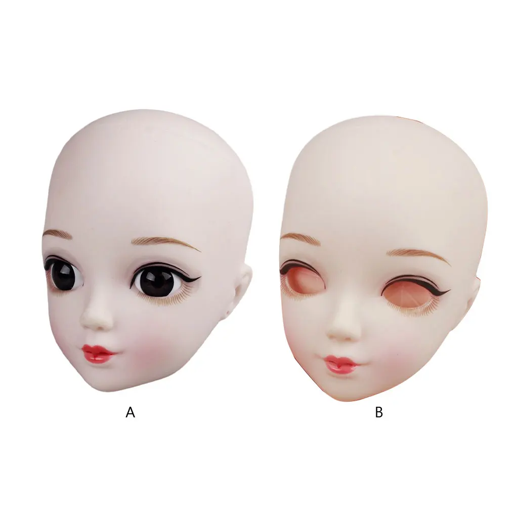 

Vinyl ABS Doll Head Portable Replacement Cute DIY Female Manual Makeup Artificial Simulation Dolls Heads Accessories
