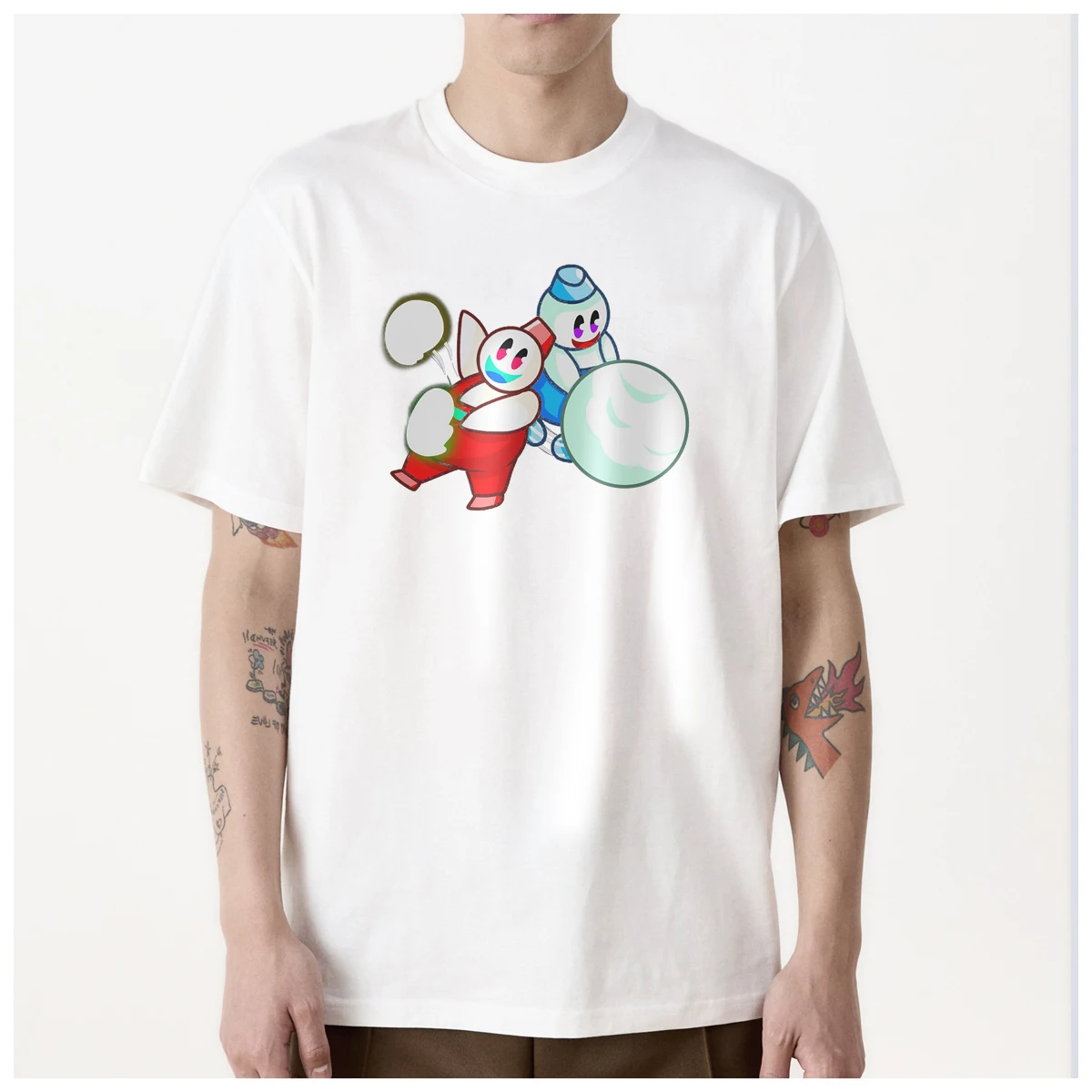 Футболка Мужская/женская с принтом снега и мороженого из 100% хлопка