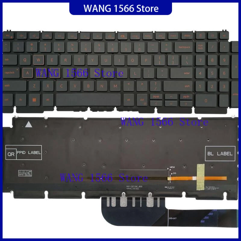 Фото НОВАЯ Клавиатура для ноутбуков DELL G15 5510 5511 5515 5520, американская раскладка, с подсветкой, 0H4XRJ №1