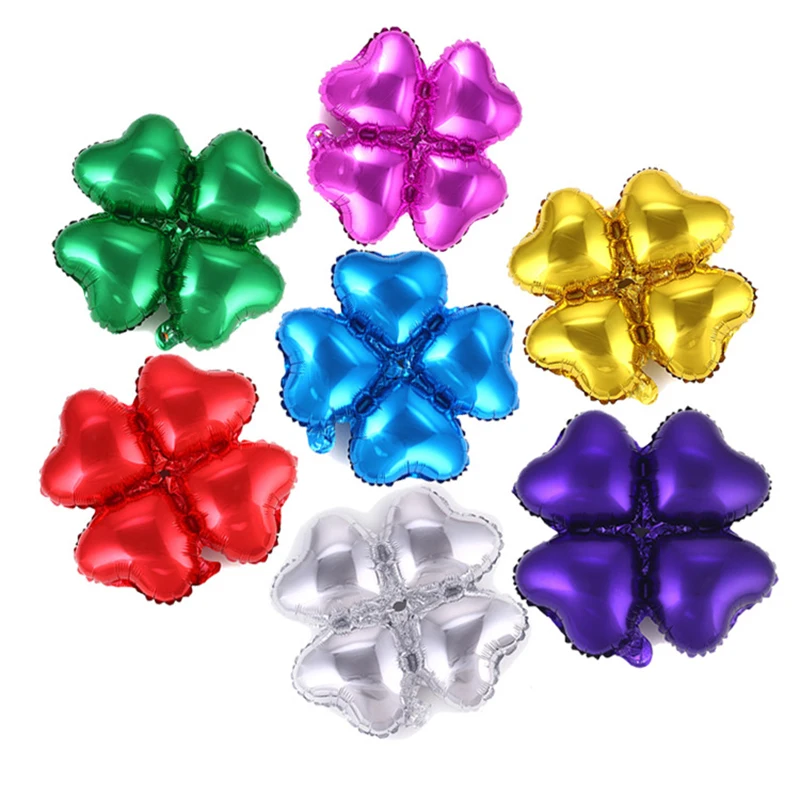 

1pcs 45*45cm 4 Petals Aluminum Foil Balloon Four Leaf Clover Ballon Building Column Arch for Wedding Birthday Party Decor Globos