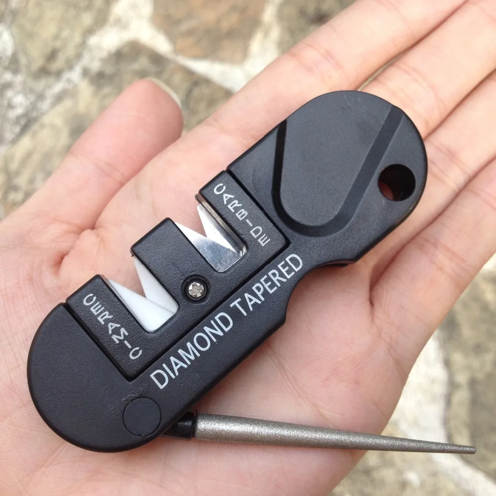 

ZK30 Portable Tungsten Ceramic Carbide Knife Whetstone Sharpener Sharpen Fish Hook Pocket Diamond Tool Camp Hike outdoor
