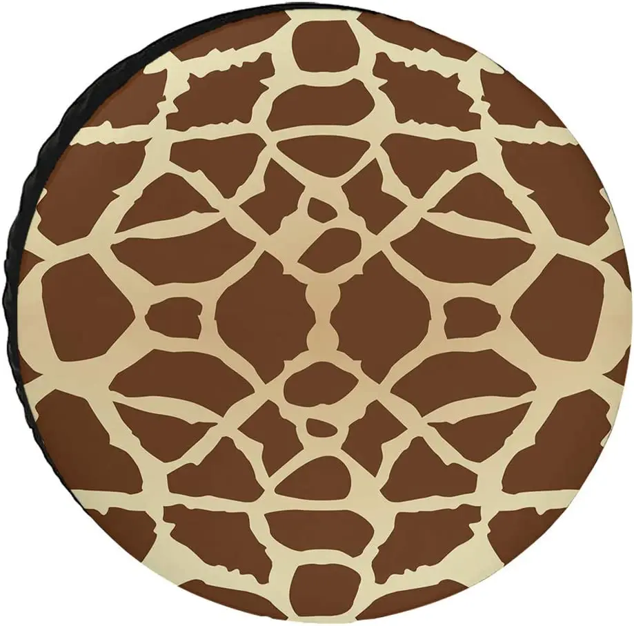 

Funny Giraffe Pattern Custom Polyester Wheel Tire Cover, Waterproof/Dustproof Auto Parts Animal Car Spare Tire Cover