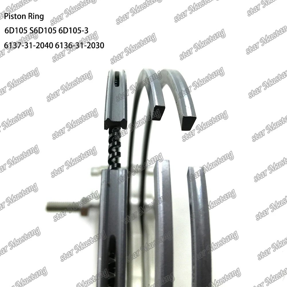 Поршневое кольцо 6D105 S6D105 6D105-3 6137-31-2040 6136-31-2010 6136-31-2030 подходит для деталей двигателя