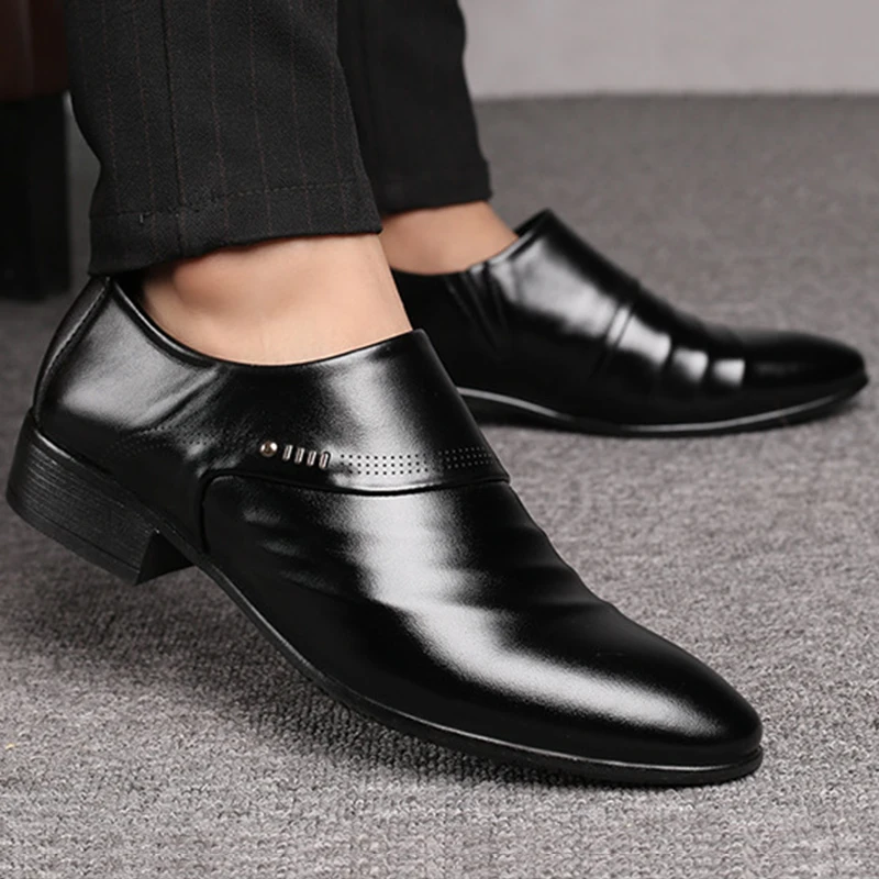 

Fashion Mens Casual Dress Shoes for Male Party Sneakers Plus Size Deaigner Slip on Black Leather Loafer Sapato Social Masculino