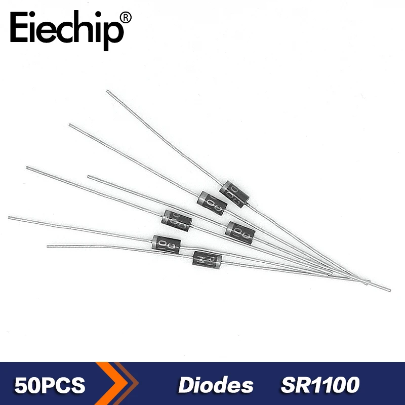 

50pcs/lot Schottky Rectifier Diodes SR1100 1A 100V Schottky Diode DO-41
