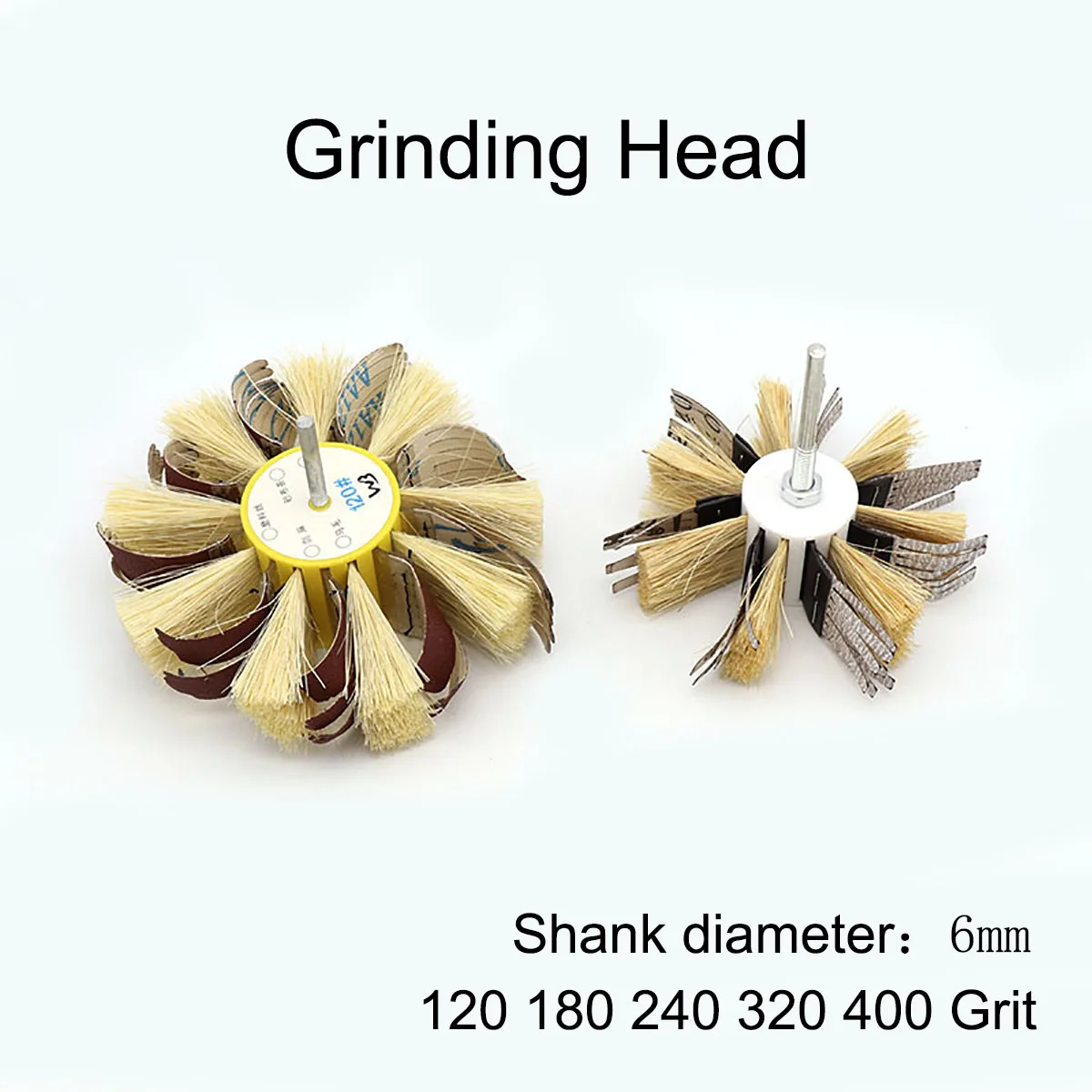 5Pcs Shank Diameter 6mm Grinding Head Granularity 120 180 240 320 400 Grit For Sanding and Polishing