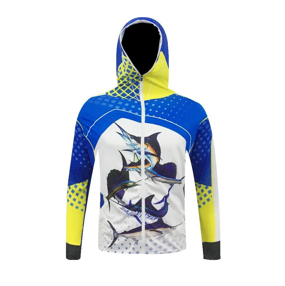 Customized Sublimation Printing Breathable Long Sleeve Fishing Anti-UV UPF 50+ Clothes Outdoor Professional Fishing Clothes Men enlarge