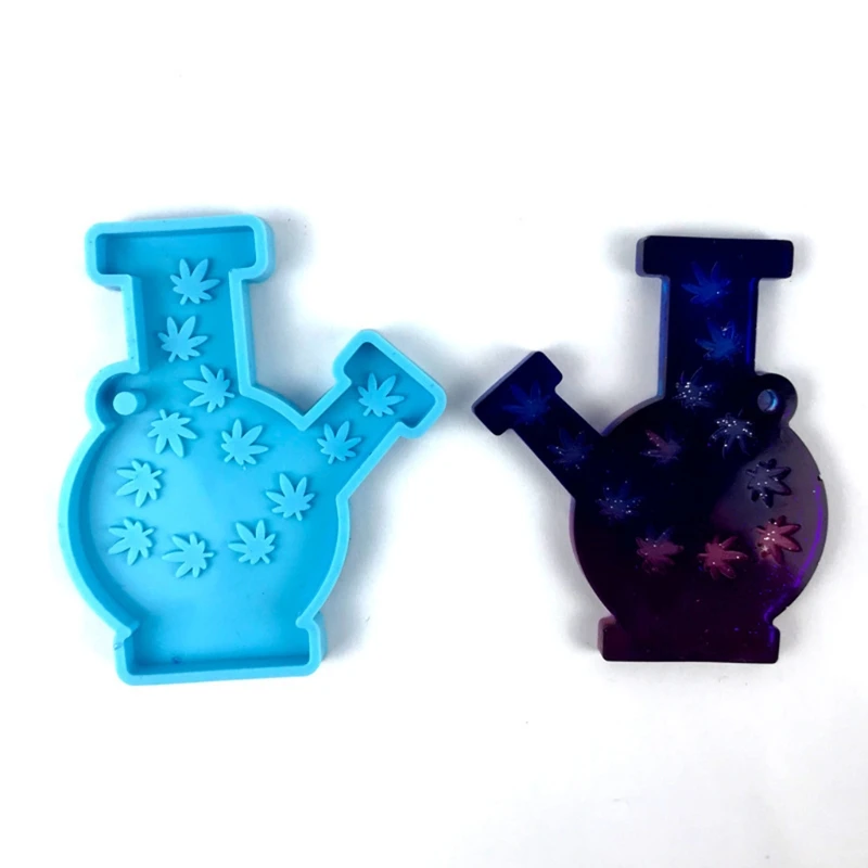

Handmade Weed Leaf Bottle Shape Slicone Molds Maple Leaves Pot Shaped Keychain Pendant Resin Molds Jewelry Craft Tools