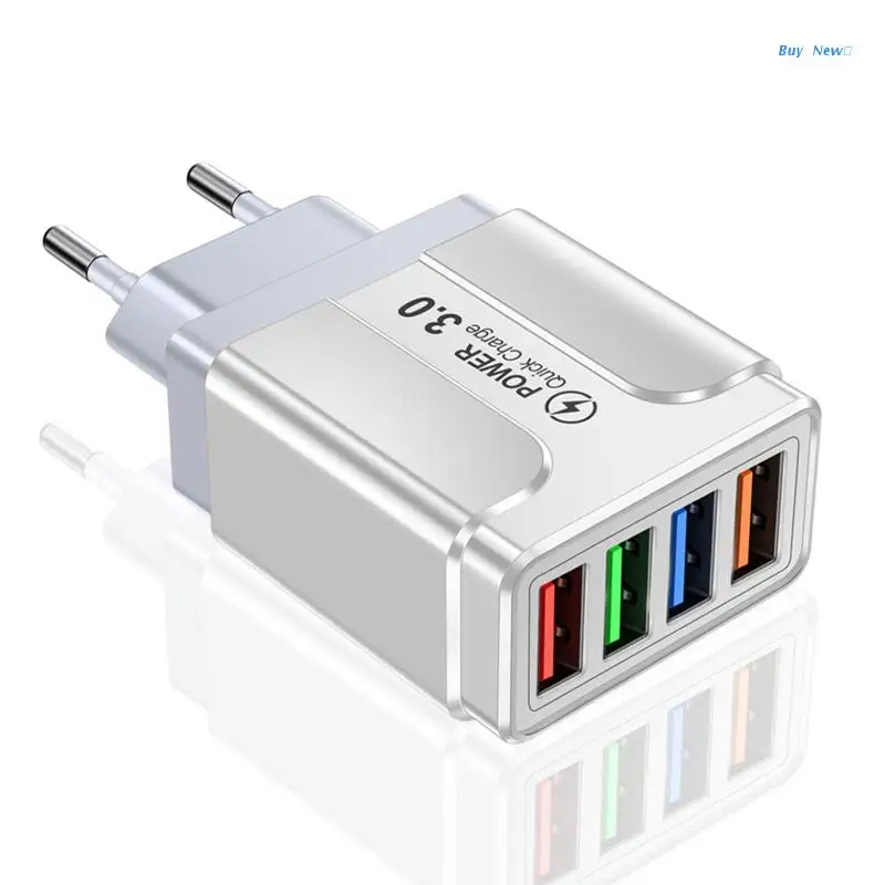 

20CE UK/EU/US 4 Ports USB Charger Quick Charge 5V 3.1A QC3.0 Fast Charging Adapter Tablet Smart Phone Adapter Wall Chargers