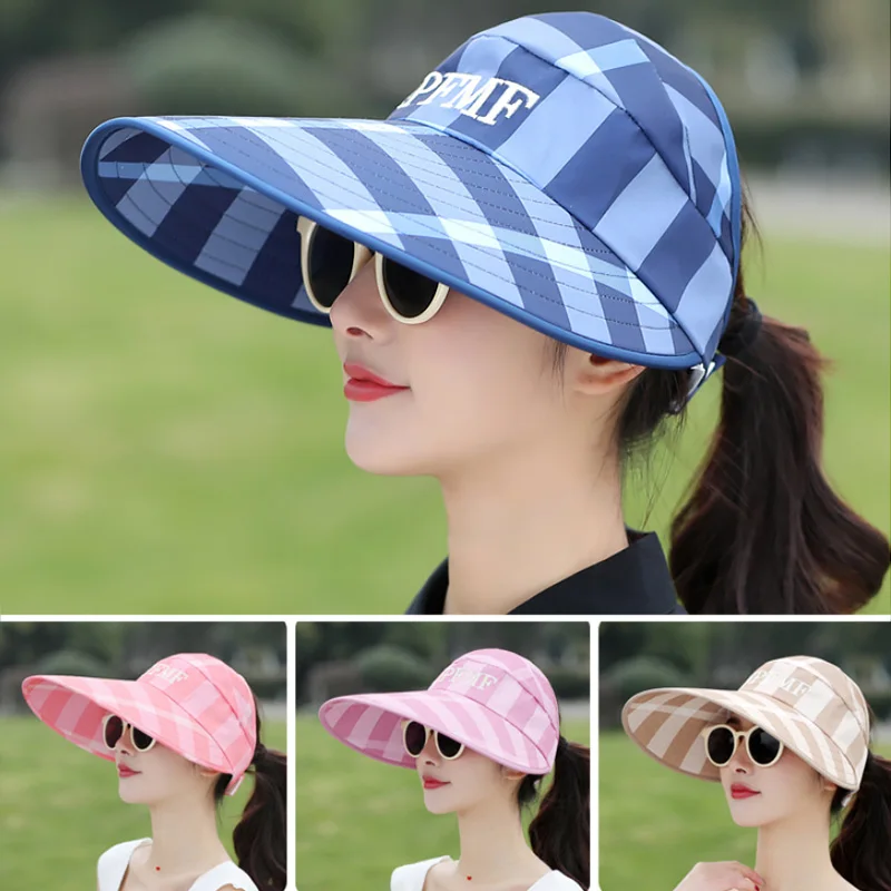 

Summer Wide Brim Sun Hat Adjustable Ladies Travel Outdoor Camping Hiking UV Protection Canvas Cap Beach Packable Visor Hat