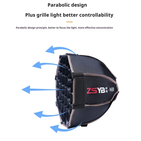 Восьмиугольный софтбокс для зонта 30 см ZHIYUN, сотовая сетка, уличная вспышка, софтбокс, используемый для S100, заполняющий свет, аксессуары для ламп для фотосъемки