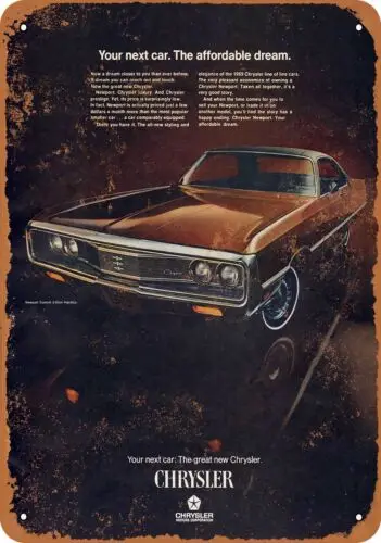 Металлический знак-1969 Крайслер Ньюпорт на заказ-винтажная репродукция