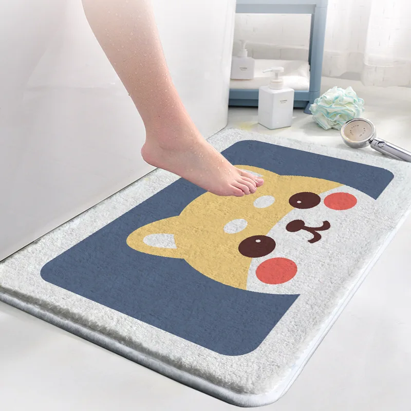 

2021 New Imitation Cashmere Printed Floor Mats Absorbent Non-slip Door Mats Bathroom Mats Home Bedroom Carpet Floor Mats