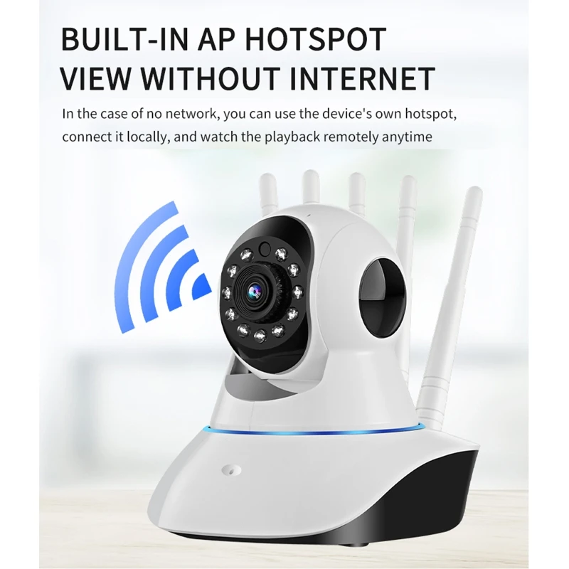 

2022 новая 1080P Wi-Fi камера ночного видения умная камера видеонаблюдения широкоугольная камера видеонаблюдения детский монитор для дома и улиц...