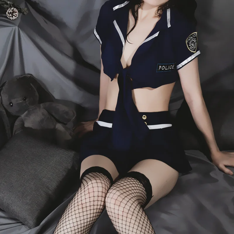 Сексуальный костюм полицейского для соблазнения, нижнее белье, большой размер, ролевые игры в ночном клубе, косплей, мини-юбка, женский костюм.