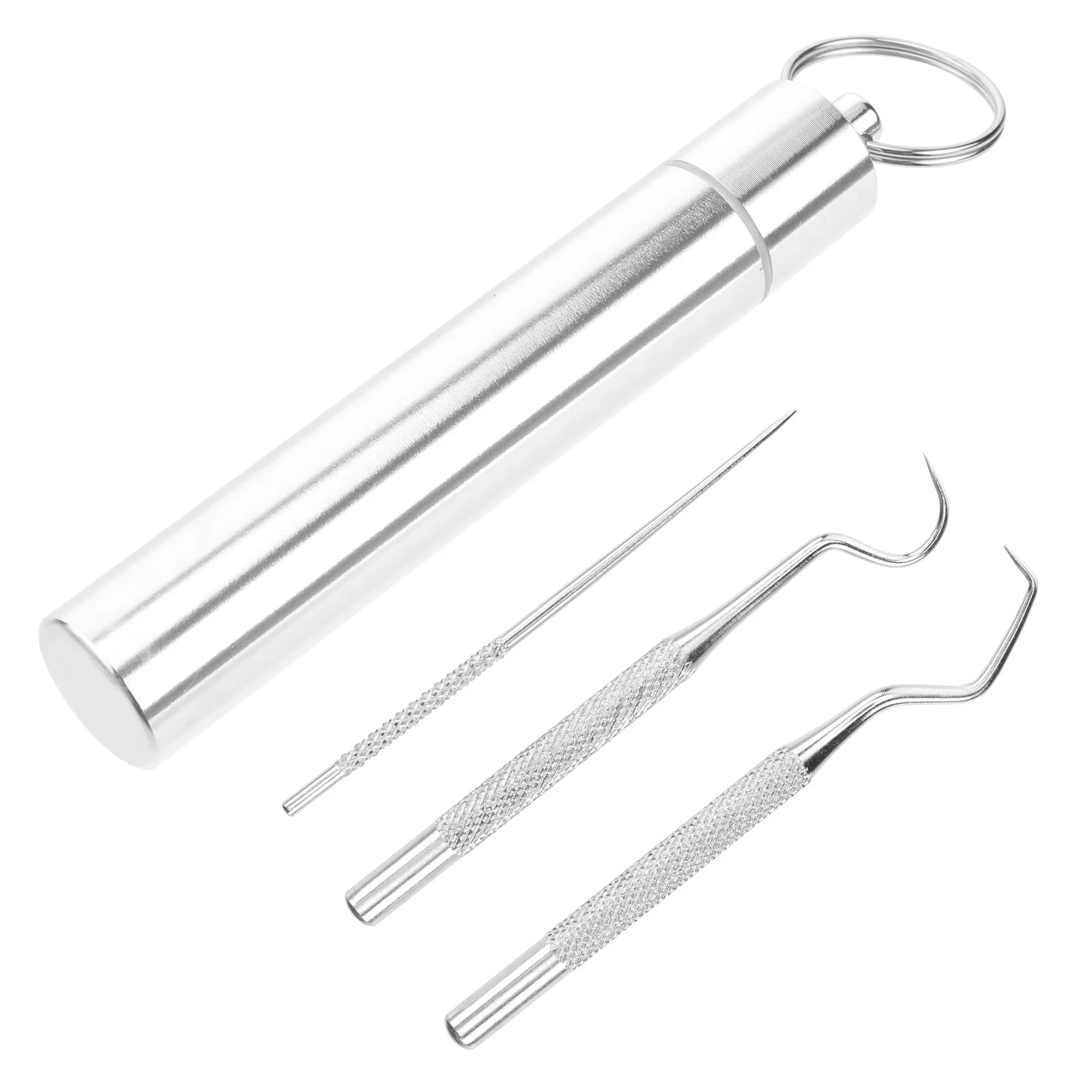

Toothpick Toothpicks Set Cleaning Portable Pocket Stainless Steel Holder Metal Kit Keychainhookpicks Box Storage Ateeth Clean