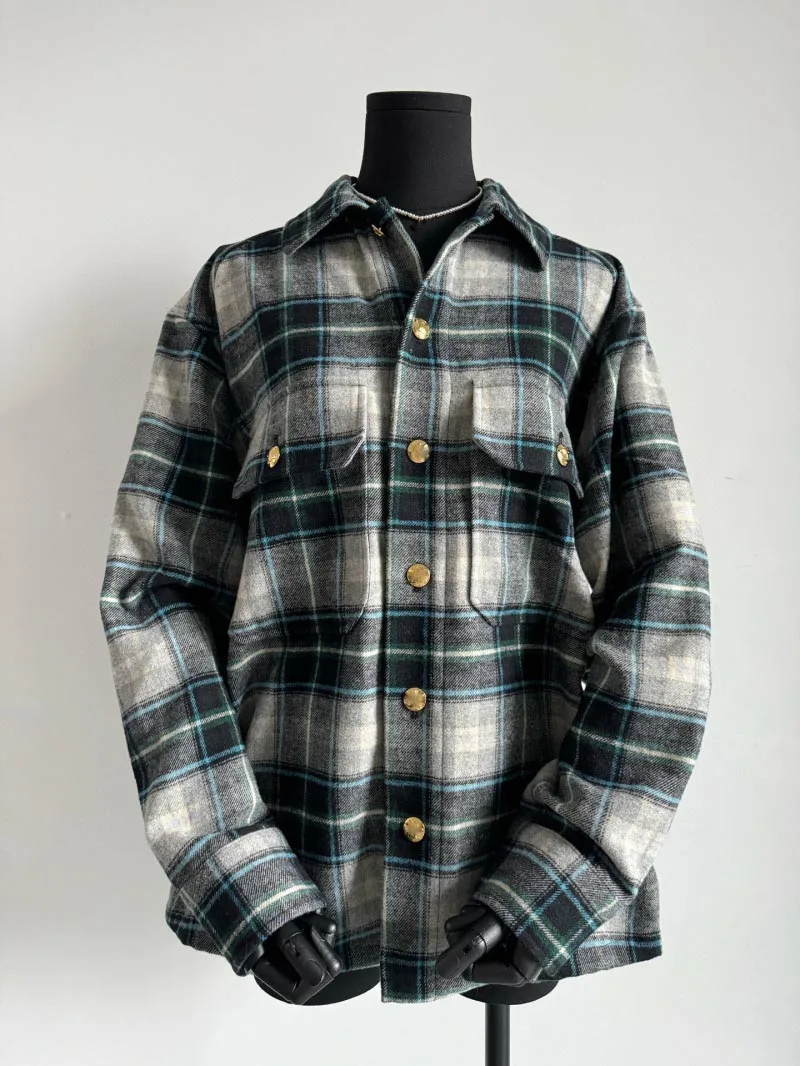 Женские рубашки 2024 осенняя мода клетчатый топ с длинными рукавами и принтом