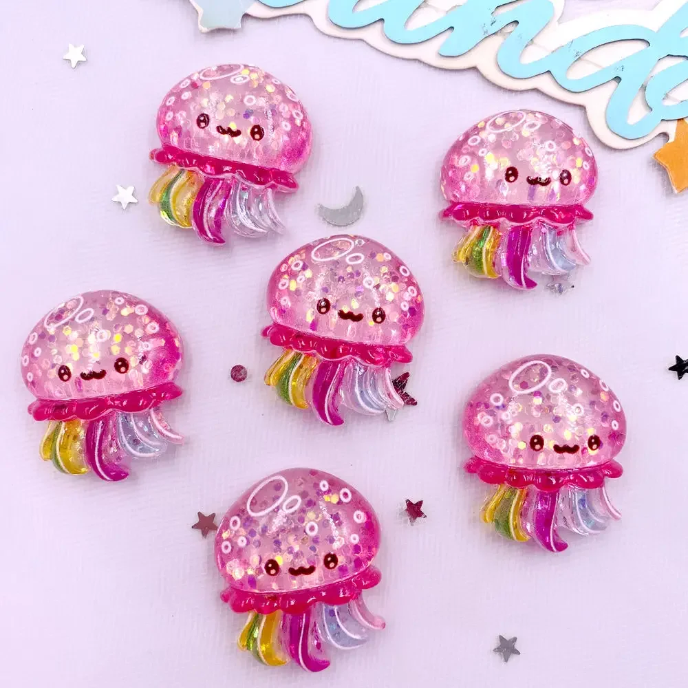 10 шт. блестящая красочная смола морская звезда краб медуза дельфин океанское