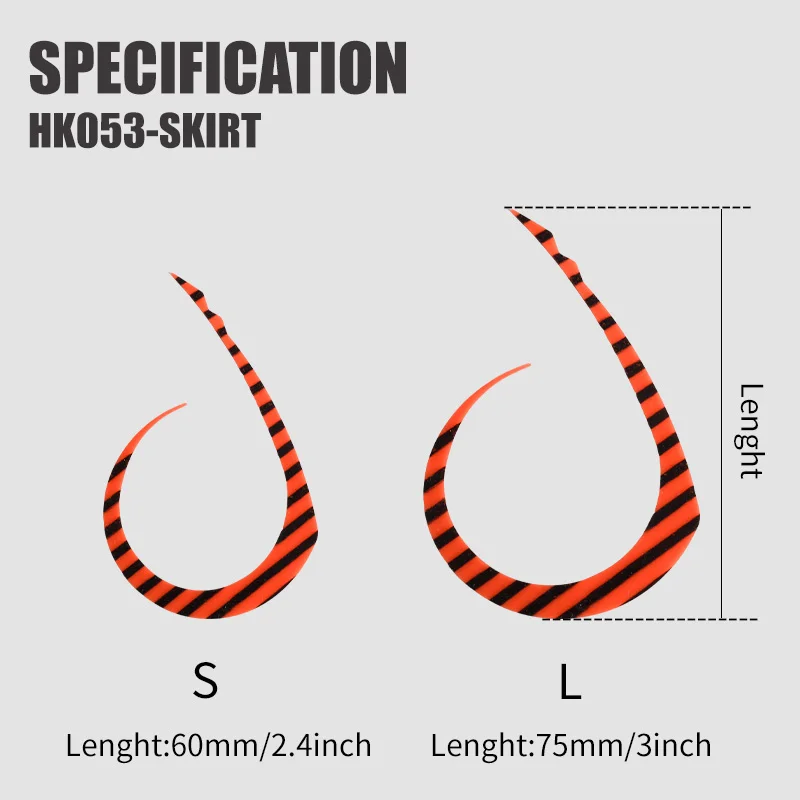 Фото OBSESSION HK053-SKIRT Мягкие силиконовые резиновые хвосты-ленты для самостоятельной сборки приманок, 5 шт./упаковка, аксессуары для джиг-приманок Inchiu №2
