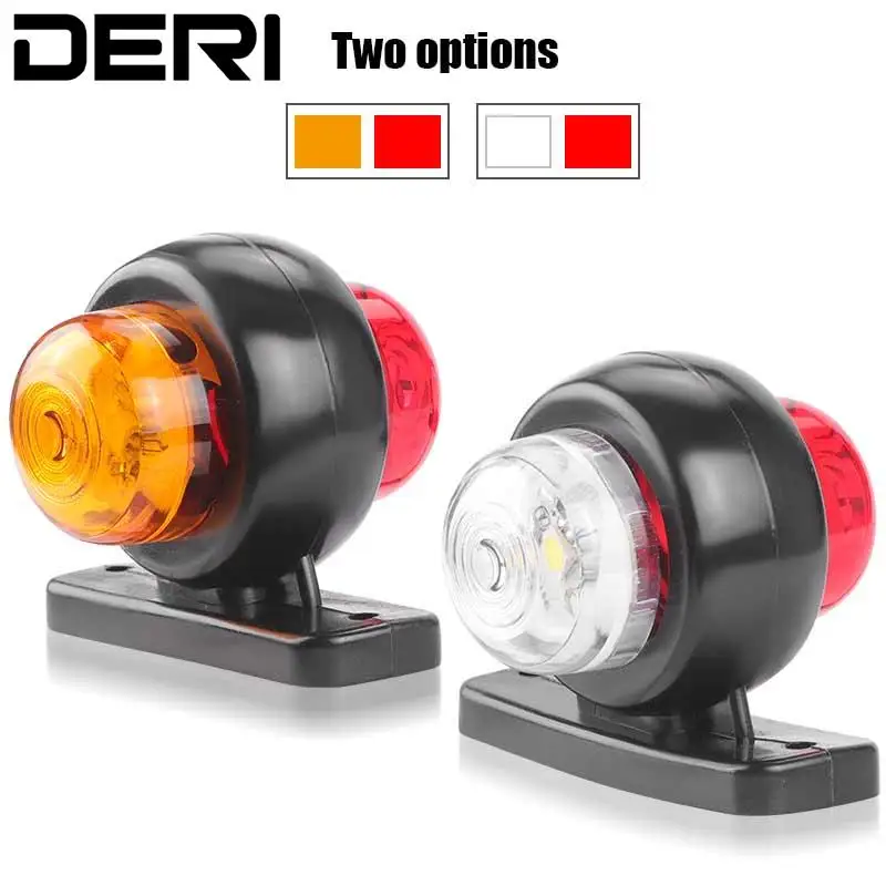 

2PCS Truck Trailer Emergency Light Warning Signal Clearance Light Side Marker Indicator Lamp Two-color Taillight 12V 24V Lorry