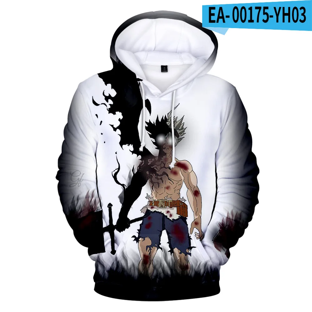 

Children's Hoodies New Anime Black Clover Hoodie Harajuku Kids Fall 3D Pullovers Boys/girls Street J 100-4XL Oversized