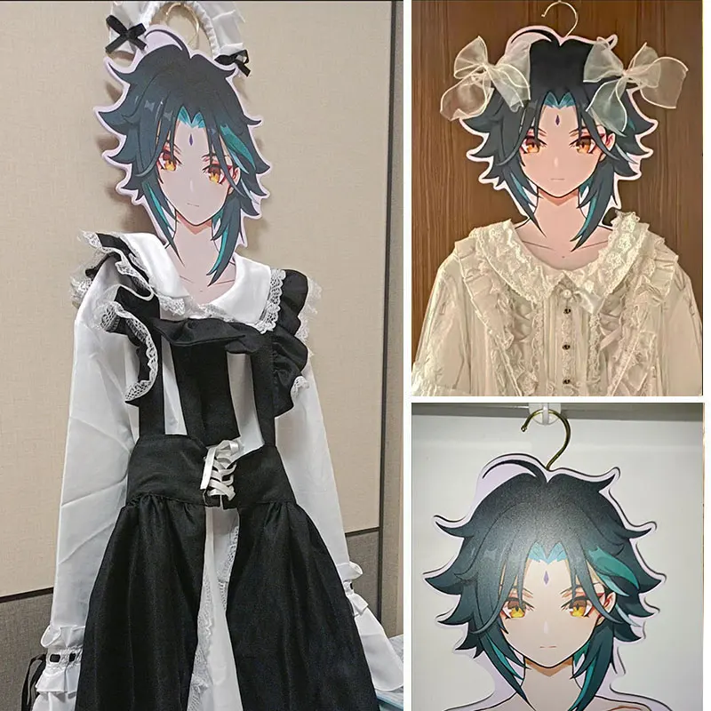 Genshin Impact Clothes Hangers Anime Model Toys Zhongli Xiao Figure Clothing Hanger for Shirts Cosplay Costume Laundry Hanger