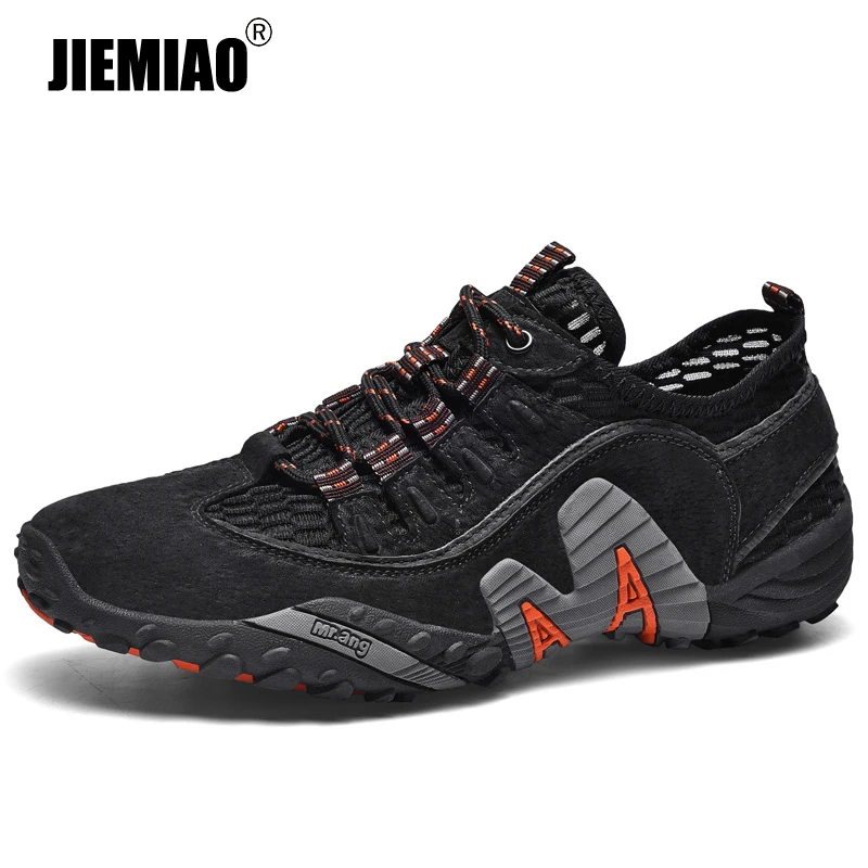 

JIEMIAO New Summer Mesh Breathable Hiking Shoes Size 38-48 Mens Sneakers Outdoor Trail Trekking Mountain Climbing Sports Shoes