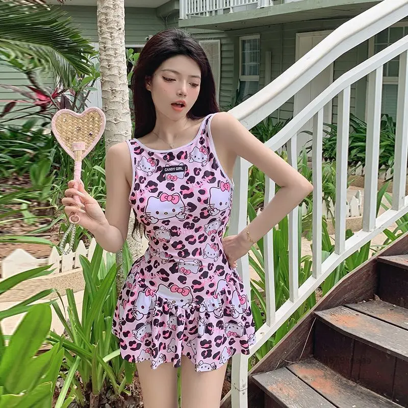 Женский сплошной купальник Y2k праздничный весенний милый с мультяшным принтом
