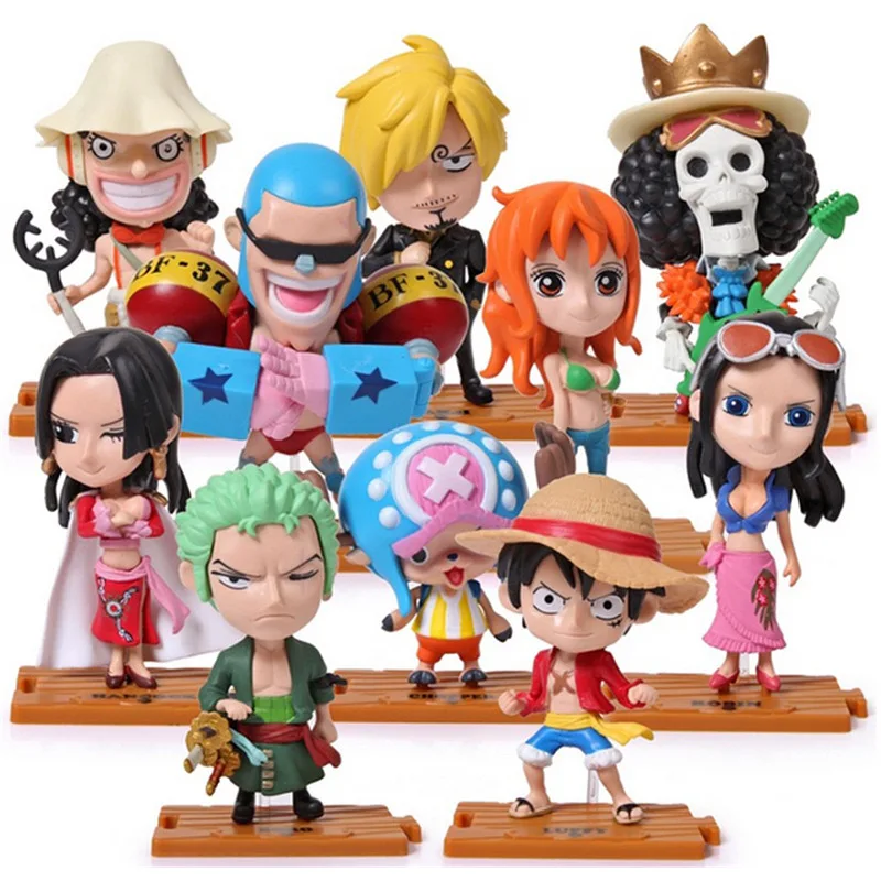 

10pcs/set Figurine One Piece Luffy Hancock Zoro Sanji Shanks Sabo Robin Shanks Anime Peripherals Model Display Birthday Gift