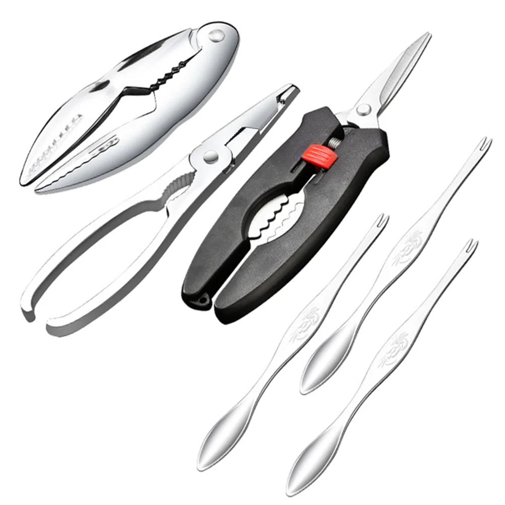 

1 Set 6pcs Crab Peeling Supplies Crab Scissor Crab Pick Seafood Eating Tools