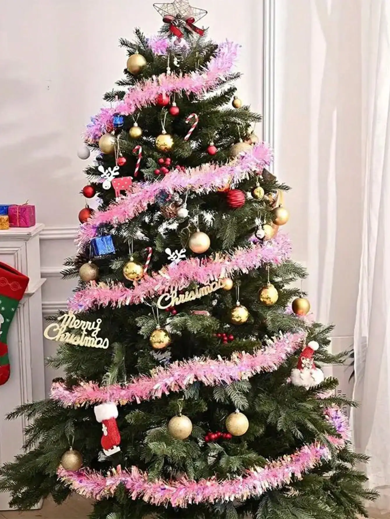 Рождественская розовая гирлянда 70 87 Дюйма