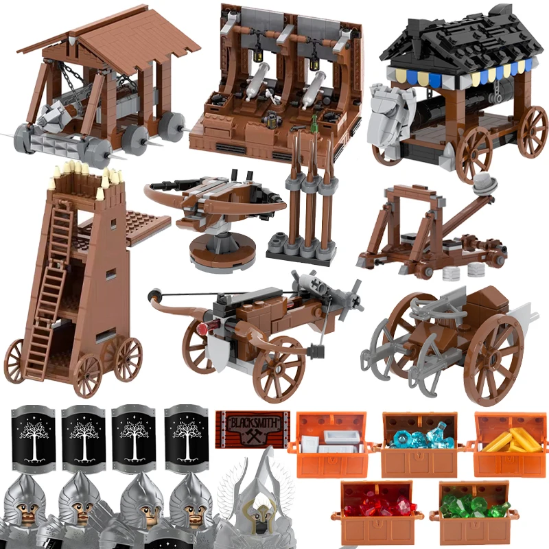 

MOC средневековые военные строительные блоки, замок, рыцари, солдат, фигурки, армия, осада, автомобиль, катапульта, Archer, кирпичи, игрушки для мальчиков