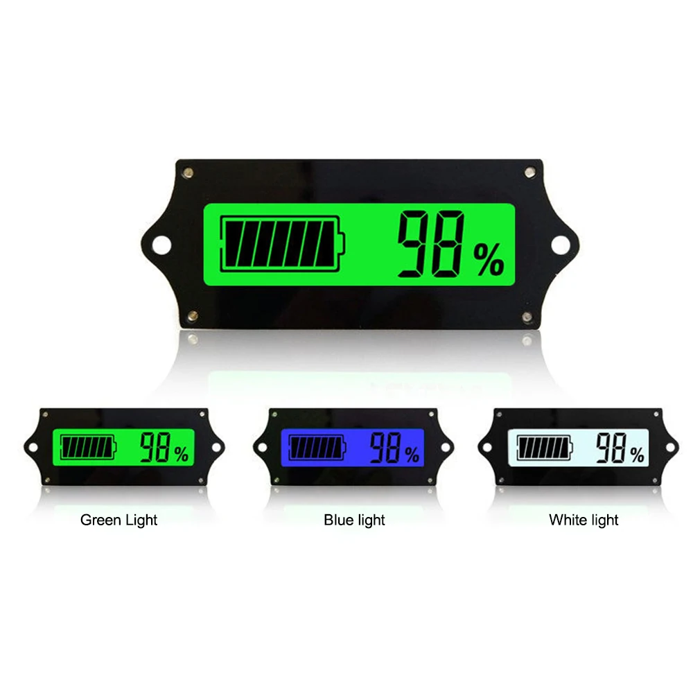 

12/24/36/48V LY6W Lead Acid Battery Capacity Indicator Blue LCD Digit Display Meter Lithium Battery Power Level Detector Tester