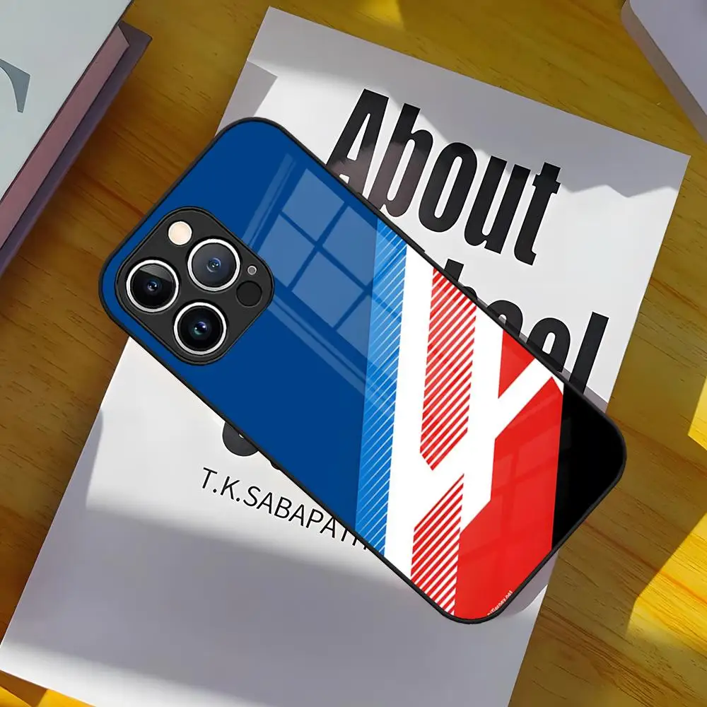 Чехол для телефона с логотипом Alpine триколор закаленное стекло iPhone 15 Pro Max 14 12 11 13 Mini