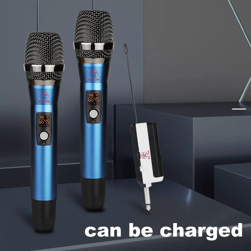 

High Quality Noise Cancelling Metal Wireless Rechargeable UHF Karaoke Professional Microphone
