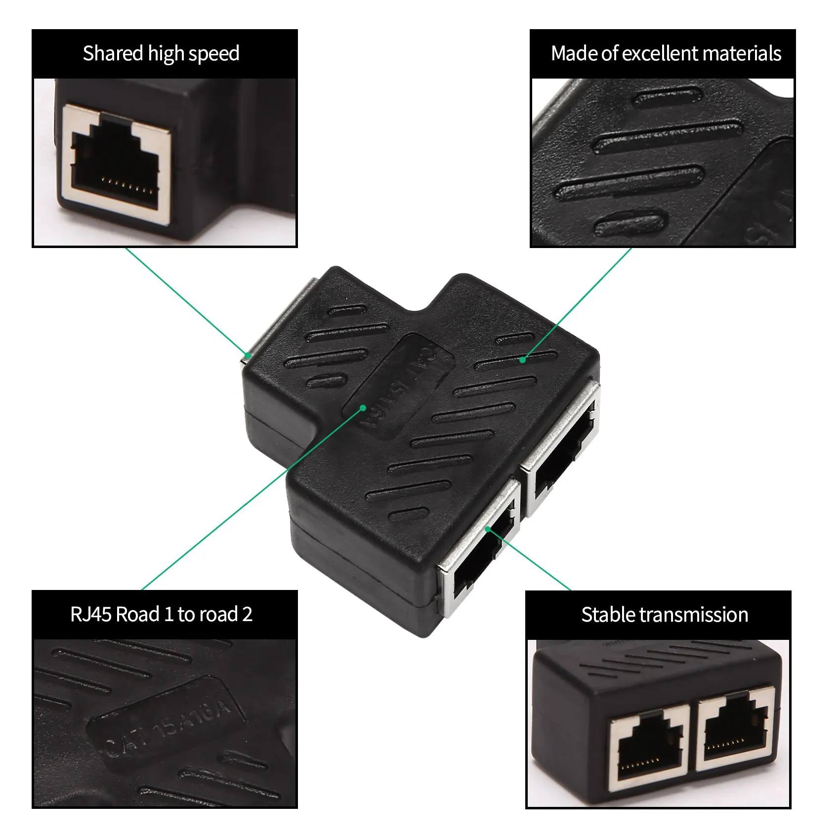 Разветвитель RJ45 с 2 портами адаптер локальной сети фоторазъем партия 1 шт.