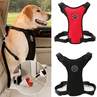 new breathable mesh dog harness leash with adjustable straps pet harness with car automotive seat safety belt dog accessories