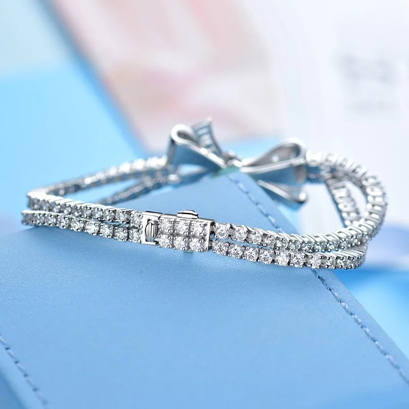 Модный браслет Ethos из стерлингового серебра с позолоченным бантом полный