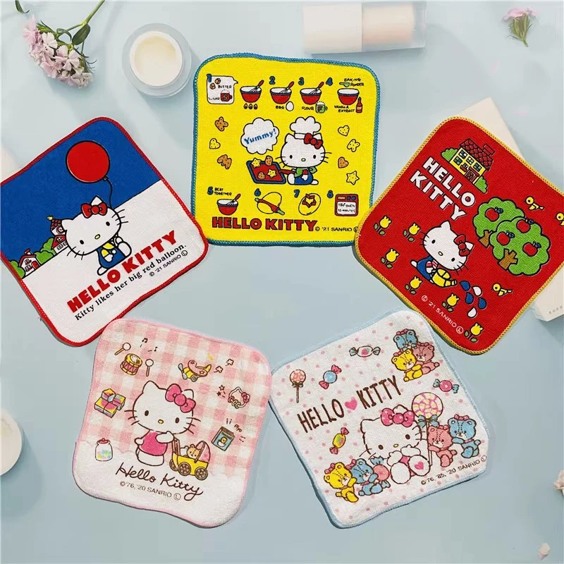 Cartoon Square Handkerchief Face Wash Hand Towel Cute Household Products Gifts For Family