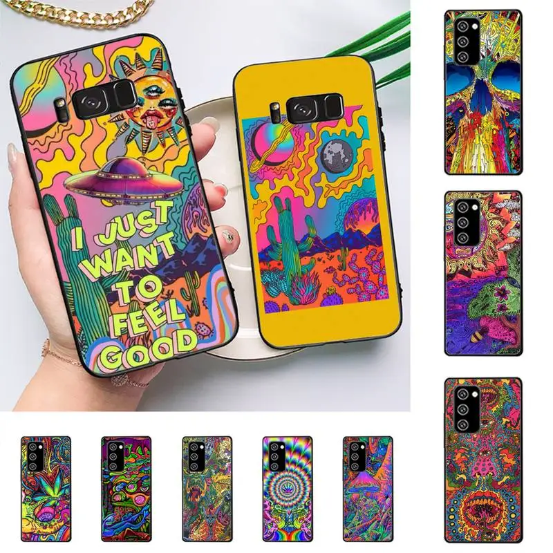 

Colourful Psychedelic Trippy Art Phone Case for Redmi 8 9 9A for Samsung J5 J6 Note9 for Huawei NOVA3E Mate20lite cover