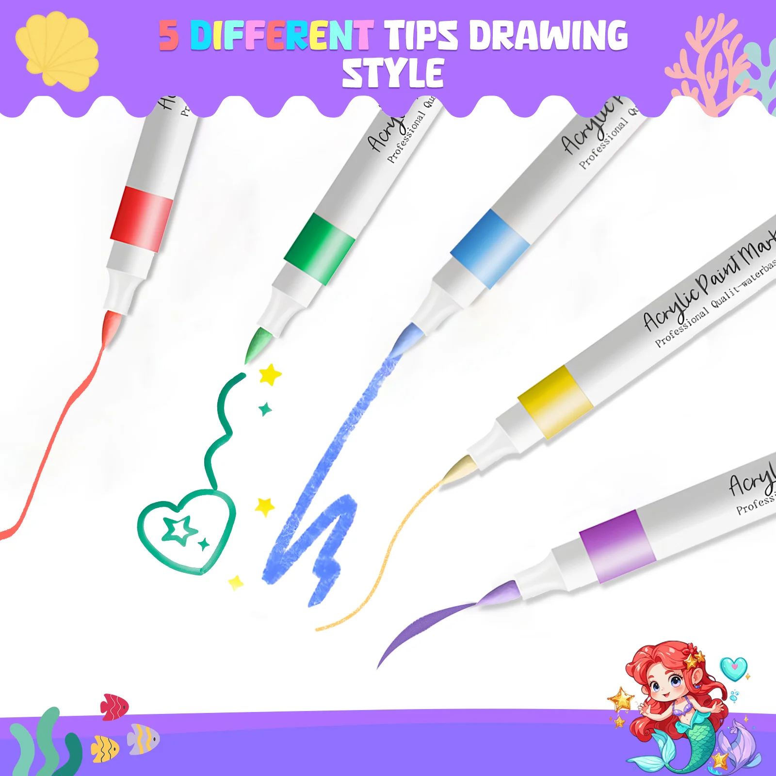 12/24 шт. набор маркеров с чехлом Русалка художественные принадлежности подарки