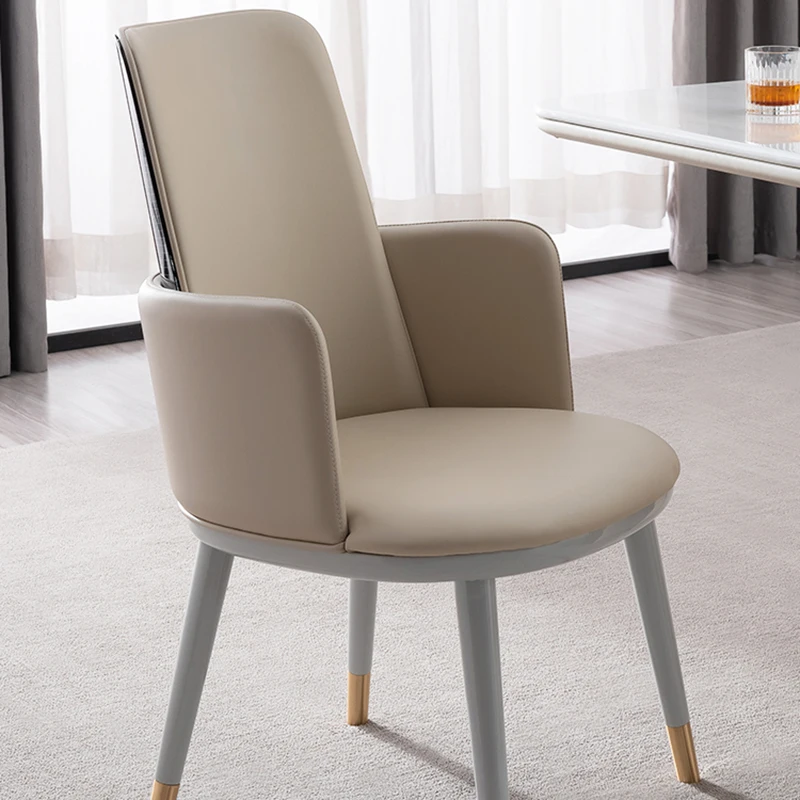 

Back Support Garden Wood Chairs Living Room Cushion Bedroom Leather Armchair Nordic Designer Fauteuil Chambre Leather Furniture